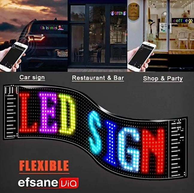 Matrix Esnek Kayar LED Panel 16x64 – Uzaktan Kumandalı Araç Camı Reklam ve Uyarı Ekranı