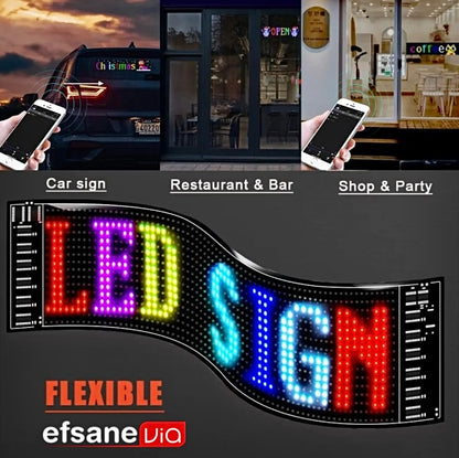 Matrix Esnek Kayar LED Panel 16x64 – Uzaktan Kumandalı Araç Camı Reklam ve Uyarı Ekranı